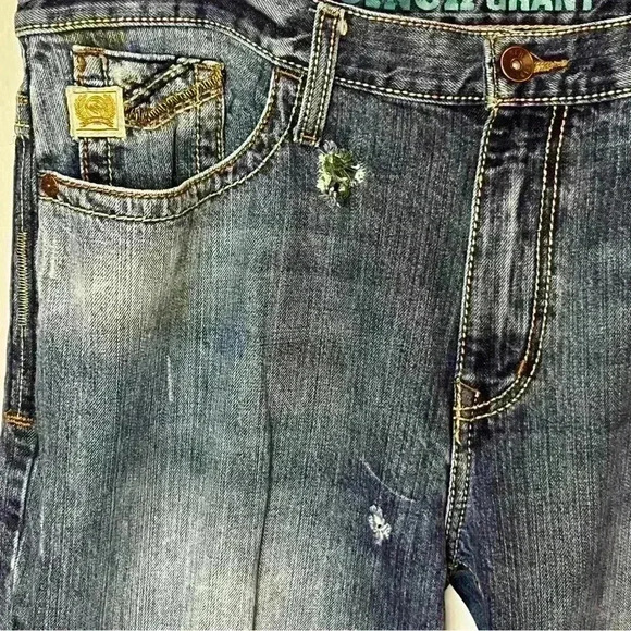 Cinch Grant Straight Leg Denim Jeans Men 38x32 Blue Distressed Relaxed Cowboy - Picture 4 of 13